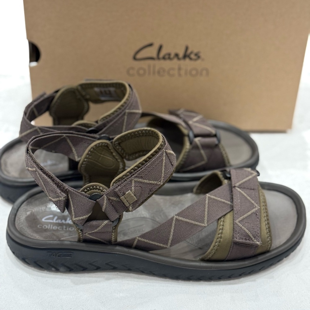 CLARKS WESLEY TRAIL MEN SANDALS COLOR BROWN COMBI